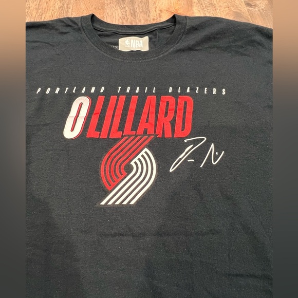 NBA Portland Trailblazers Lillard #0 Men's XL Black Jersey T-Shirt NWOT - Picture 2 of 4